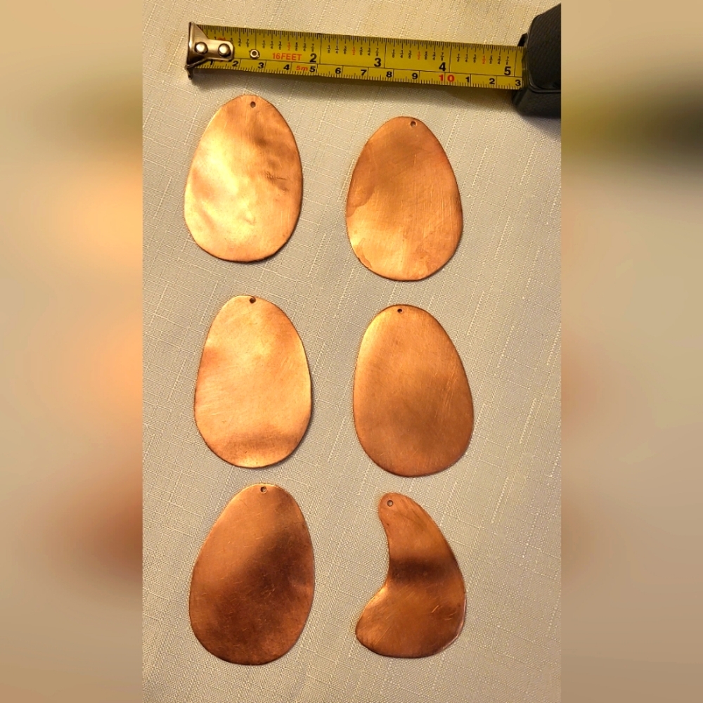 6 Copper Blank for Stamping / enamelling , round geometric form